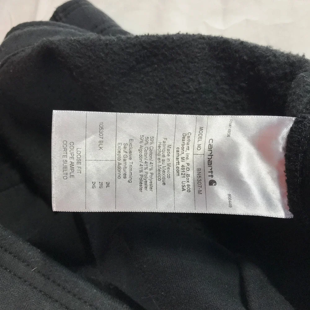 Carhartt Mens 2XL Black Loose Fit Fleece Jogger Sweatpants 105307 BLK